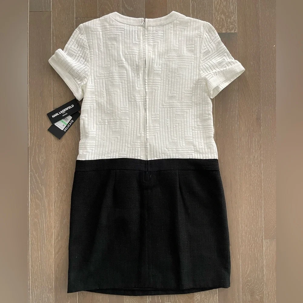 Karl Lagerfeld Paris Lace & Tweed Colorblock Sheath Dress – Size 8 – NWT - Picture 6 of 6